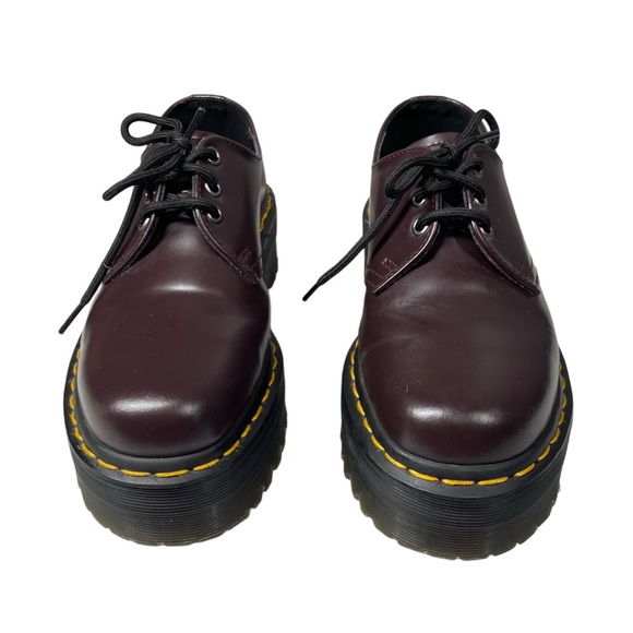 DR MARTIN 1461 SMOOTH LEATHER PLATFORM SHOES BROWN SIZE 7 - Picture 2 of 6